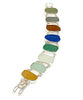 Light Earth Tone Sea Glass Double Link Bracelet - 7 1/2