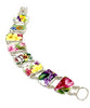 Bright Floral Bouquet Vintage Pottery Double Link Shard Bracelet - 8