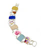 Floral Vintage Pottery with Pastel Sea Glass Double Link Bracelet - 8