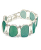 Shades of Green Sea Glass Double Link Bracelet - 7 1/2