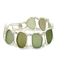 Shades of Olive Sea Glass Double Link Bracelet - 7 1/2