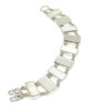 Clear Sea Glass with White Mother of Pearl Double Link Bracelet - 7 1/2