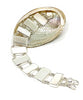 Clear Sea Glass with White Mother of Pearl Double Link Bracelet - 7 1/2