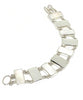 Clear Sea Glass with White Mother of Pearl Double Link Bracelet - 7 1/2