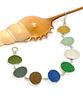 Earth Tone Sea Glass Bracelet - 7 1/2