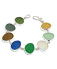 Earth Tone Sea Glass Bracelet - 7 1/2