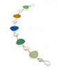 Earth Tone Sea Glass with Pearl Bracelet - 7 1/2