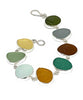Earth Tone Sea Glass Natural Shape Bracelet - 7 1/2