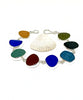 Jewel Tone Sea Glass Bracelet - 7 1/2
