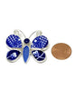 Butterfly Pin Blue Willow Vintage Pottery with Blue Sea Glass