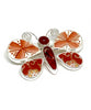 Butterfly Pin with Bold Orange Vintage Pottery and Art Glass
