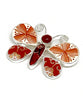 Butterfly Pin with Bold Orange Vintage Pottery and Art Glass