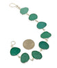 Shades of Turquoise Green Sea Glass Bracelet - 7 1/2