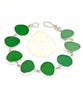 Bright Green Sea Glass Bracelet - 7 1/2