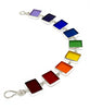 Rainbow Stained Glass Rectangle Shaped Bracelet - 7 1/2