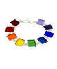Rainbow Stained Glass Rectangle Shaped Bracelet - 7 1/2