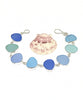 Shades of Blues and Aqua Sea Glass Bracelet - 71/2