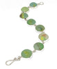 Shades of Greens Clear & Aqua with Color Stripes Sea Glass Marble Bracelet - 7 1/2