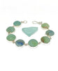 Shades of Soft Greens & Aqua with Color Stripes Sea Glass Marble Bracelet - 7 1/2
