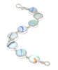 White Striped Sea Glass Marble Bracelet - 7 1/2