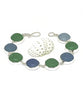 Green & Blue Sea Glass Marble Bracelet - 7 1/2