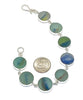 Blue with Colorful Stripes Sea Glass Marble Bracelet - 7 1/2
