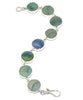 Blue with Colorful Stripes Sea Glass Marble Bracelet - 7 1/2
