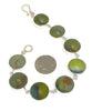 Earth Tone Sea Glass Marble Bracelet - 7 1/2