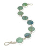 Shades of Greens & Aqua with Color Stripes Sea Glass Marble Bracelet - 7 1/2