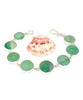 Green Stripes Sea Glass Marble Bracelet - 7 1/2