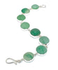 Green Stripes Sea Glass Marble Bracelet - 7 1/2