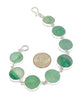 Green Stripes Sea Glass Marble Bracelet - 7 1/2
