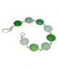 Shades of Green & Aqua Sea Glass Marble Bracelet - 7 1/2