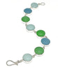 Green, Aqua & Coke Bottle Blue Sea Glass Marble Bracelet - 7 1/2