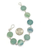 Blue and Green Sea Glass Marble Bracelet - 7 1/2