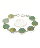 Green & Aqua with Color Swirl Sea Glass Marble Bracelet - 7 1/2