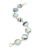 White Abstract Rainbow Sea Glass Marble Bracelet - 7 1/2