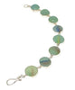 Shades of Soft Greens & Aqua with Color Stripes Sea Glass Marble Bracelet - 7 1/2