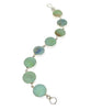 Shades of Soft Greens & Aqua with Color Stripes Sea Glass Marble Bracelet - 7 1/2
