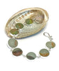 Red, Gold and Green Sea Glass Marble Bracelet - 7 1/2