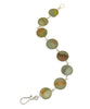 Red, Gold and Green Sea Glass Marble Bracelet - 7 1/2