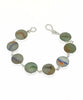 Dark Red and Blue Sea Glass Marble Bracelet - 7 1/2