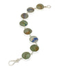 Dark Red and Blue Sea Glass Marble Bracelet - 7 1/2