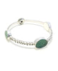 Swirl Shell with Aqua, Green & Yellow Sea Glass Heavy Bangle - Size Small