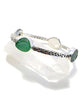 Swirl Shell with Aqua, Green & Yellow Sea Glass Heavy Bangle - Size Small