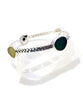Swirl Shell with Aqua, Green & Yellow Sea Glass Heavy Bangle - Size Small