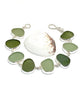 Light and Dark Olive Sea Glass Bracelet - 7 1/2