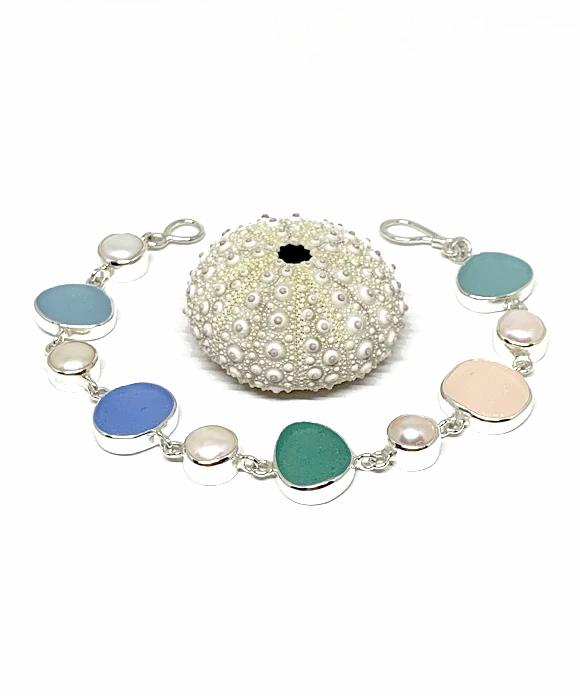 Pastel Sea Glass Bracelet - 8