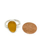 Rich Amber Sea Glass Ring - Size 6
