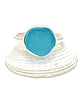 Bright Aqua Sea Glass Ring - Size 5
